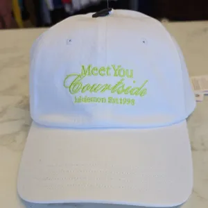 Lululemon Athletica White Cap with Neon Green Embroidery thumbnail 1