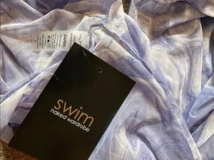 Naked Wardrobe Swim Back on the Low cover up dress blue thumbnail 5