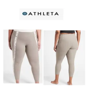 Athleta Grey Serene Salutation Stash Pocket Leggings with Patterned Stripe 3X thumbnail 3