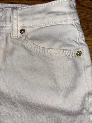 7 For All Mankind White Denim Skirt Women’s Waist Size 25 Cutoff Raw Hem Pockets thumbnail 5