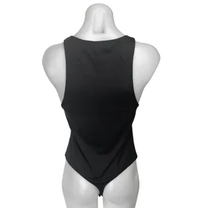 Aritzia Babaton Black Sleeveless High Neck Cami Camisole Tank Bodysuit Top Sz L thumbnail 2