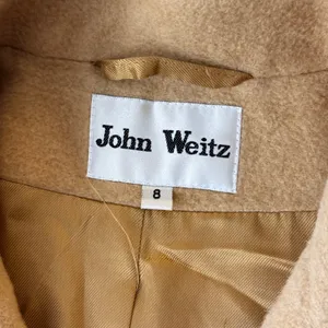 Vintage John Weitz Pure Camel Hair Double Breasted Pea Coat Women Size 8 Tan thumbnail 5