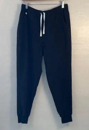 Figs Technical Black Joggers with White Drawstring Medium short thumbnail 1