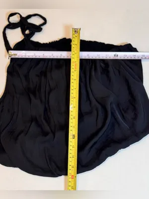 Free People Brayden Tank XS Black One Shoulder Tie Bubble Hem Y2K Going Out Top thumbnail 5