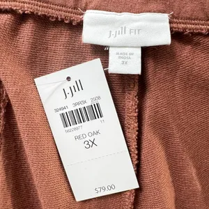 J Jill Fit French Terry Utility Joggers Red Oak Plus Size 3X Cotton Tencel Modal thumbnail 4