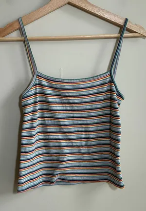 Brandy Melville y2k Striped Cami Tank Top One Size Multi Color Women Ribbed Knit thumbnail 1