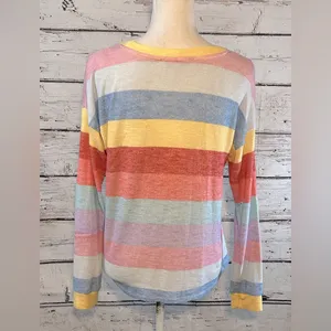PINK REPUBLIC Long Sleeve Hacci T-Shirt Striped-Small thumbnail 2