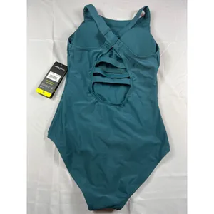 Eddie Bauer‎ One Piece Swimsuit Women S Teal High Neck Strappy Back ELW4898 NWT thumbnail 5