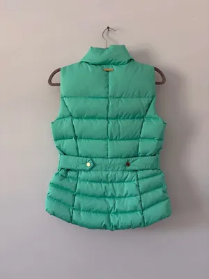 Lilly Pulitzer Isabelle Teal Green Sleeveless Down Filled Puffer Vest S thumbnail 7