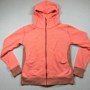 Lululemon Women’s Full Zip Hoodie Size 8 Coral Athletic Jacket Hooded thumbnail 1