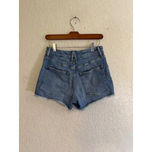 Good American Good Shorts Women 2 Blue‎ Cut Off High Rise Denim Jean Shorts thumbnail 7