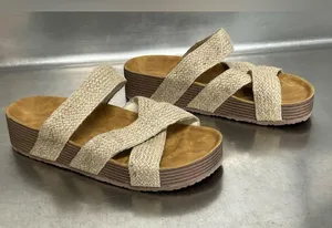 Women’s Tan Slides with Woven Straps - Size 42 EU - NWOT thumbnail 1