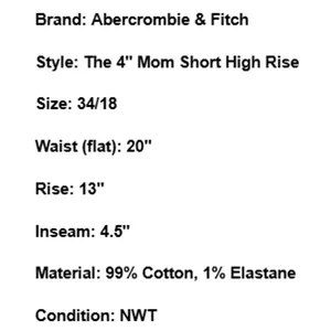 NWT Abercrombie Mom Denim Shorts High Rise Distressed Cutoff Blue 18 34 Y2K 90s thumbnail 7