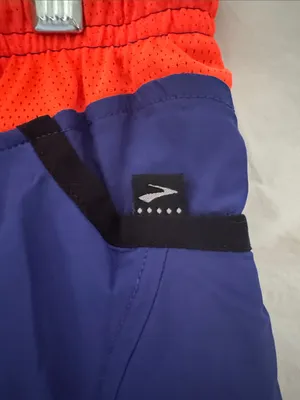 Brooks Women's Navy and Orange Athletic Running Shorts thumbnail 6