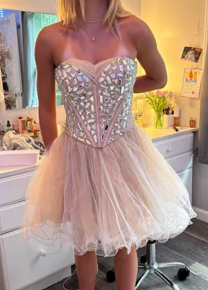 Sherri Hill Dress Homecoming champagne thumbnail 1