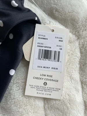 RVCA womens CHEEKY HIPSTER Bikini Bottoms thumbnail 6