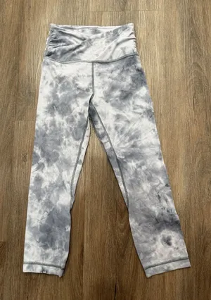 Lululemon Align‎ Cross Waist Crop Legging Diamond Dye High Rise Gray Size 4 thumbnail 1