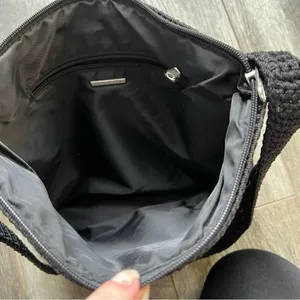 The Sak Original Crochet Knit Black Purse Shoulder Bag Medium Handbag thumbnail 6