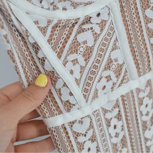 NEW For Love and Lemons Dakota Lace Midi Dress Bodysuit Sheer White Size M thumbnail 6