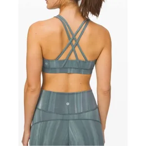 Lululemon Energy Bra High Neck Size 6 Linear Spray Dye Deep Ocean Luxtreme thumbnail 2