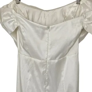 Bardot Mini‎ Bow Dress in Shimmer White Size US XL Cocktail Bridal Statement NEW thumbnail 8