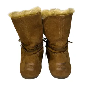TOMS Nepal Chestnut Brown Suede Faux‎ Fur Trim Moccasin Boots Womens 8.5 710515 thumbnail 5