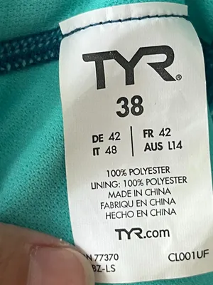 TYR Womens Sz M Turquoise Competitive Suit One Piece Racerback Swimsuit thumbnail 5