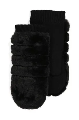 UGG Faux Fur Mittens Black L/XL NWT thumbnail 1