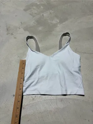 Lululemon White align Cropped Tank Top Bra 2 thumbnail 3
