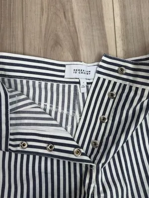 Derek Lam 10 Crosby striped nautical pleated front shorts size 2 high waisted thumbnail 4