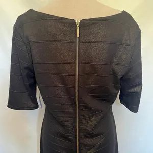 Bisou Bisou Y2K Metallic Ruched Dress Sz 14 Mob Wife Cocktail Club Brown Shimmer thumbnail 9