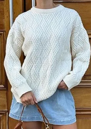 Aelfric Eden Vintage Oversized Cable Knit Sweater thumbnail 1