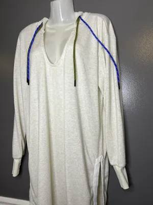 FP Movement Dress Womens Small White Hooded French Terry Sweater Midi Lounge thumbnail 5