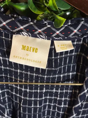Maeve Anthropologie Sara Smocked Shirtdress size XSMALL thumbnail 6