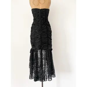 Vintage ‘80s Gunne Sax Goth Prom‎ Dress Fishtail Hem Rare HTF Dark Martitia thumbnail 3