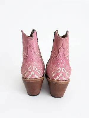 Dan Post Helena Pink Western Boho Ankle Boots Distressed Leather 7M #DPP 5626 thumbnail 4