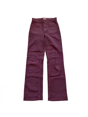Faherty Stretch Terry Patch Pocket Wide Leg Pant Burgundy Catawaba Grape Size 26 thumbnail 2