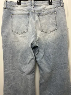 Arula Women's Light Wash Distressed Wide Leg Denim Jeans - Size 18 thumbnail 10