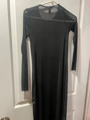 Forever 21 Black Maxi Dress with Red Floral Embroidery thumbnail 5