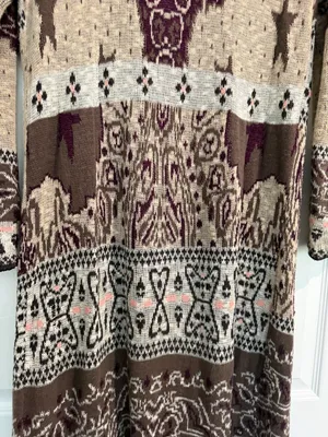 FREE PEOPLE Mixed Media Longline Cardigan Sweater Duster Hooded Size Medium thumbnail 9