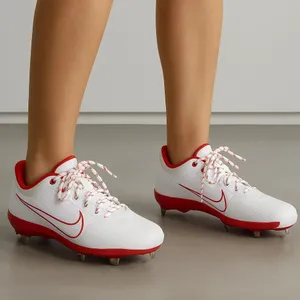 Nike Hyperdiamond 4 Elite Softball Cleats White Red 9.5 Metal Spikes‎ FZ0923-104 thumbnail 1