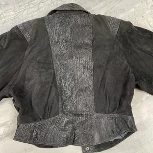 Vintage rare 80’s shoulder pad leather suede jacket ! thumbnail 4