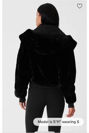 🖤 Alo Faux Fur Foxy Jacket – Black (Size M) thumbnail 2