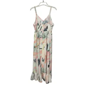 Womens Babydoll Maxi Dress Medium Painter Artsy Floral Beachy Vacation Travel thumbnail 10