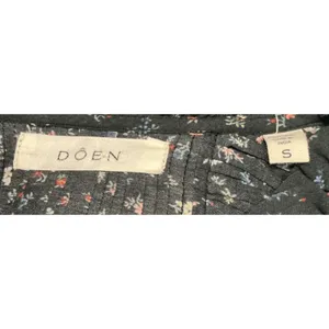 DOEN Knoll Parc Monceau Ditzy Floral Pintuck Puff Sleeve Mini Dress Black S thumbnail 5