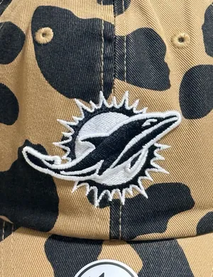 ’47 Brand Miami Dolphins Women's leopard print Clean Up Adjustable Hat thumbnail 3
