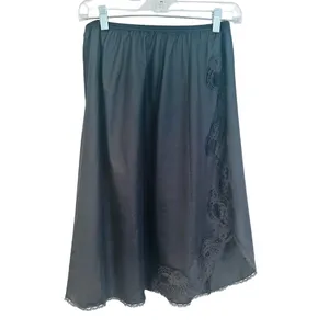 Vanity Fair Vintage‎ 70s Half Slip Women's Medium Black Lace Goth Grunge Retro thumbnail 3