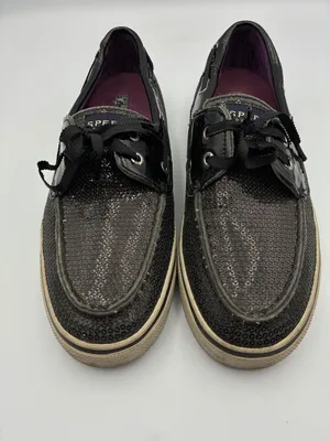 Sperry Womens Black Patent Sequined Boat Shoes Size 9M Stylish Casual Slip Ons thumbnail 8