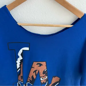 UCLA & Dodgers Blue off the shoulder T-Shirt thumbnail 6