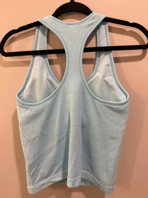 All In Motion Ribbed Padded Racerback Tank Top Blue thumbnail 2